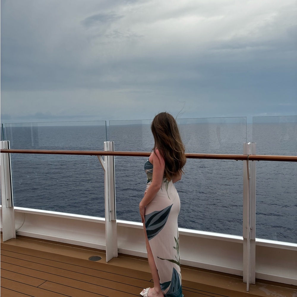 Windsor Strapless Dress in Cream and Green